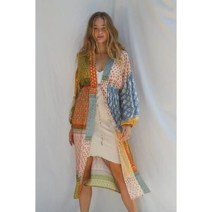 Jen’s Pirate Booty‎ Patchwork Kimono | Boho Fall Layering Duster, Size P/S NWT